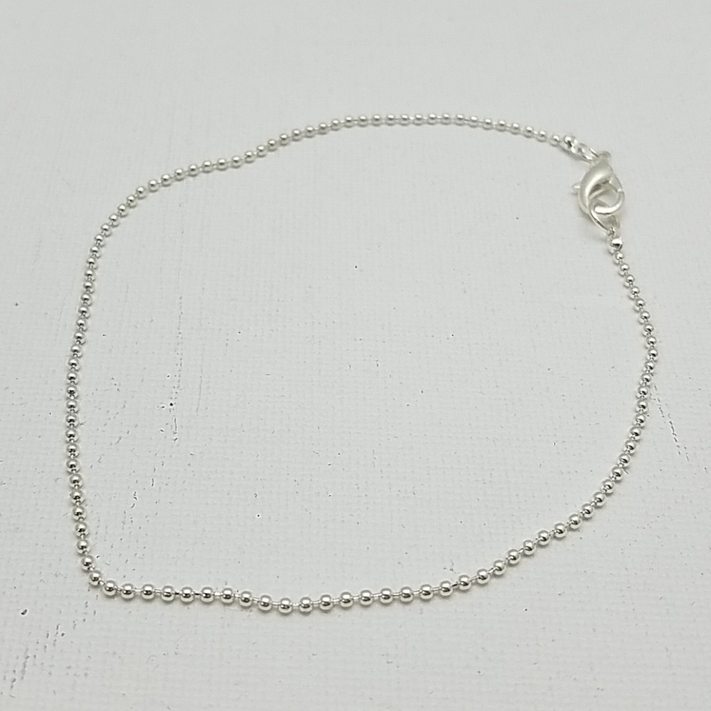 Silver Tone Ball Ankle Or Wrist Bracelet 9"
